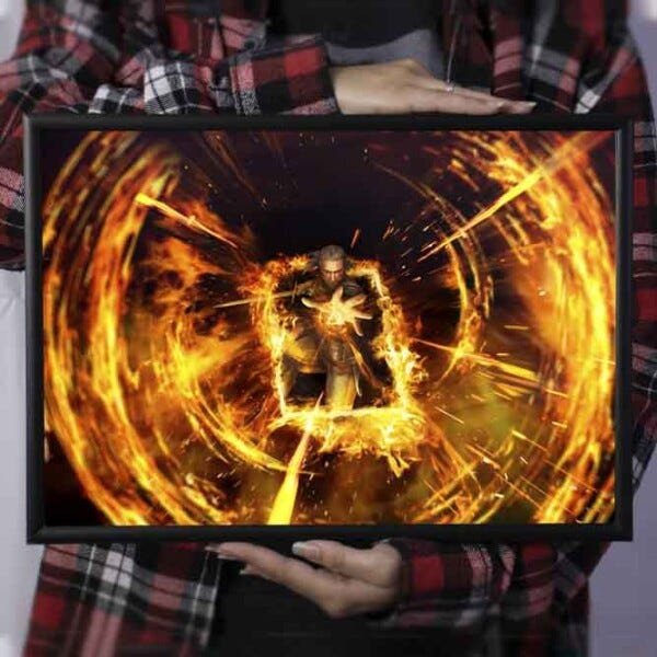 Quadro Poster The Witcher - Magia Ifrit - A3 (29,7 cm x 42,0 cm) - 1