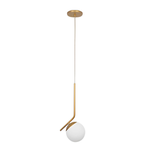 Pendente Inclinado Jabuticaba Dourado Globo de Vidro