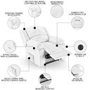 Ver imagem 3 de Poltrona do Papai Reclinável Pietra Power Touch Usb Fh9 Pu Branco - Mpozenato