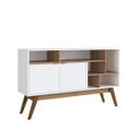 Ver imagem 2 de Buffet Aparador 135cm 2 Portas e 6 Nichos Branco/mel B164