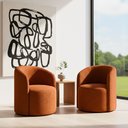 Ver imagem 1 de Kit 02 Poltronas Curva Orgânica Nature Gaia Boucle Terracota - Montanaris Decor