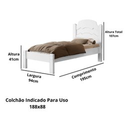 Cama de Solteiro Iris Branca - 3