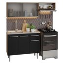Ver imagem 4 de Armário de Cozinha Compacta 165cm com Pia Rustic/preto Emilly Madesa 05 Rustic/preto