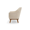 Ver imagem 2 de Poltrona Decorativa Berenice em Linho Off- White e Corino Marrom - Larbelle