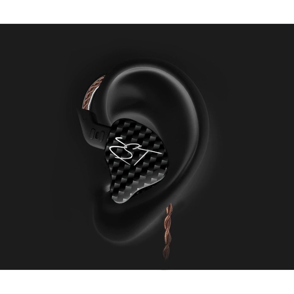 Fone de Ouvido KZ ZST com Microfone - Preto - 6