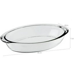 Assadeira Travessa de Vidro Oval 2,5L Nadir Figueiredo Linha Sempre com Alças Laterais - 3