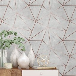 Papel de Parede Para Quarto Casal Sala Cinza 2 Fio Rosê 6m - 2