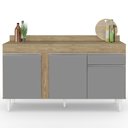 Ver imagem 7 de Balcão Gabinete para Pia com Tampo 150cm 3 Portas 1 Gaveta Dakota Castanho/Cinza - Lumil Lumil Móvei