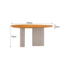 Ver imagem 3 de Conjunto Sala de Jantar 4 Cadeiras Isis Tampo Orgânico MDF 135cm Marrom/Off White/Palha
