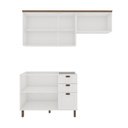 Ver imagem 3 de Cozinha Compacta Flora 6 Portas 3 Gavetas 100% MDF Branco Fosco - Genialflex