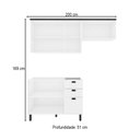 Ver imagem 4 de Cozinha Compacta Flora 6 Portas 3 Gavetas 100% MDF Branco Fosco - Genialflex