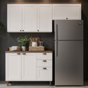 Ver imagem 1 de Cozinha Compacta Flora 6 Portas 3 Gavetas 100% MDF Branco Fosco - Genialflex