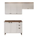 Ver imagem 2 de Cozinha Compacta Flora 6 Portas 3 Gavetas 100% MDF Branco Fosco - Genialflex