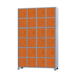Armário Roupeiro De Aço 24 Portas Para Vestiário Academia Locker Laranja - 1