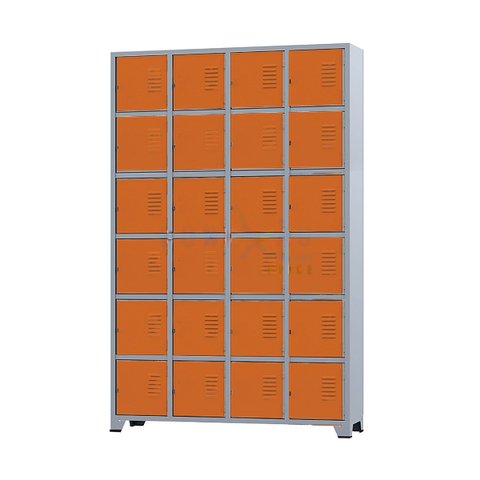 Armário Roupeiro De Aço 24 Portas Para Vestiário Academia Locker Laranja
