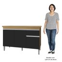 Ver imagem 5 de Balcão de Cozinha com Tampo 120cm 1 Gaveta Tatiane Amêndoa/preto - Ajl Móveis