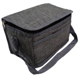 Bolsa Térmica Porta Marmita Forrada Alumínio Poliéster Espuma Estilosa Trabalho Fitness - Cinza - 4
