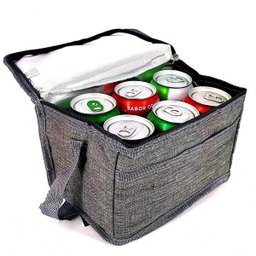 Bolsa Térmica Porta Marmita Forrada Alumínio Poliéster Espuma Estilosa Trabalho Fitness - Cinza - 2