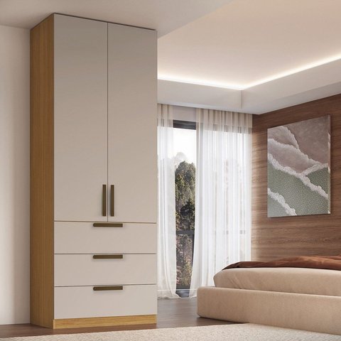 Guarda-Roupa Modular 2 Portas 3 Gavetas 70cm Altezza