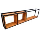 Ver imagem 4 de Nicho para Parede Estilo Industrial de Madeira e Ferro com 2 Nichos e 1 Prateleira