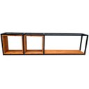 Ver imagem 1 de Nicho para Parede Estilo Industrial de Madeira e Ferro com 2 Nichos e 1 Prateleira