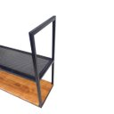 Ver imagem 5 de Suporte de Teto Estilo Industrial com 1 Prateleira de Madeira e 1 Prateleira de Chapa Perfurada de F