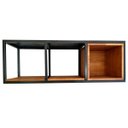 Ver imagem 1 de Nicho Industrial Para Parede de Ferro e Madeira com 2 Prateleiras e 1 Nicho