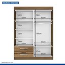 Ver imagem 3 de Guarda Roupa Solteiro 4 Portas 2 Gavetas e 2 Espelhos Madri -Mt- Rei de Casa Freijó