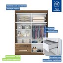 Ver imagem 5 de Guarda Roupa Solteiro 4 Portas 2 Gavetas e 2 Espelhos Madri -Mt- Rei de Casa Freijó