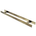 Ver imagem 3 de Puxador Portas Duplo Aço Inox Antique Ouro Velho Clean 1,5 m para portas: pivotantes/madeira/vidro