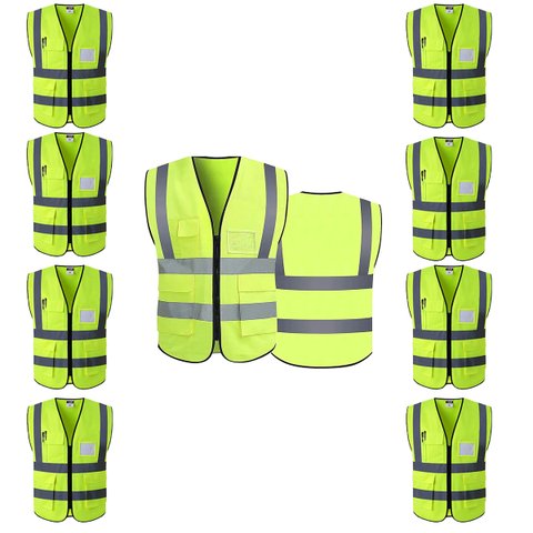 Colete Refletivo Faixa Sinalizadora Kit 11 Uni Blusao Fluorescente Segurança Epi Trabalho Obra Const