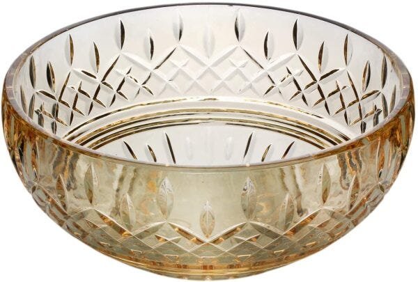 CENTRO DE MESA DECORATIVO CRISTAL DE CHUMBO LYS AMBAR 25x12cm - 1