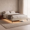 Ver imagem 1 de Cama Base Box Queen Unique 158x198 Sommier Moderno Pés de Ferro Bouclê Bege - Desk Design