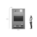 Ver imagem 3 de Estante P/ Sala até 75 Pol Modular 1.8 Ripado C/ 2 Portas 1 Prat. 180x250cm Tauari/gris Fosco -