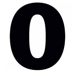Número 0 em Acm Preto 185mm - 685-0 - Numeral - 1