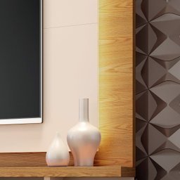 Estante Home Theater com fita de LED embutida para Tv até 70 Polegadas Palazzo - HB Móveis - Carvalh - 2 Estante Home Theater com fita de LED embutida para Tv até 70 Polegadas Palazzo - HB Móveis - Carvalh - 2