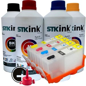 Cartucho Recarregável Jetw 6230 6812 6815 6830 6835 Para Hp - Com Tinta 4 x 100ml