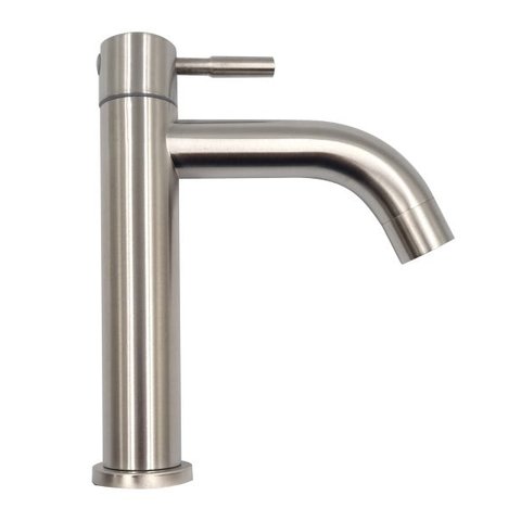 Torneira Banheiro Lavabo 1/4 Volta Bica Baixa Aço Inox 304 Su117:Aço Escovado