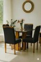 Ver imagem 1 de Conjunto de Mesa Anjo com 4 Cadeiras Gol Mel-cinza/preto