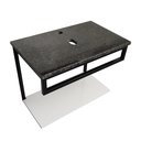 Ver imagem 4 de Gabinete com tampo em granito e prateleira em MDP para banheiro e lavatório com estrutura de ferro
