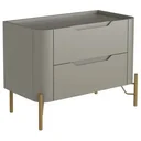 Ver imagem 6 de Kit 02 Mesas de Cabeceira Orgânica 2 Gavetas Pés Industrial Dourado Bliss I03 Grigio - Lyam Decor