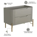 Ver imagem 2 de Kit 02 Mesas de Cabeceira Orgânica 2 Gavetas Pés Industrial Dourado Bliss I03 Grigio - Lyam Decor