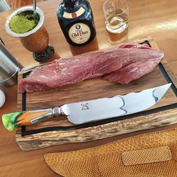 Faca Keyhole Hibrida Forjada Integral 10' Artesanal Bruta Aço Inox 420c 10mm Churrasco - 7 Faca Keyhole Hibrida Forjada Integral 10' Artesanal Bruta Aço Inox 420c 10mm Churrasco - 7