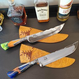 Faca Keyhole Hibrida Forjada Integral 10' Artesanal Bruta Aço Inox 420c 10mm Churrasco - 3 Faca Keyhole Hibrida Forjada Integral 10' Artesanal Bruta Aço Inox 420c 10mm Churrasco - 3