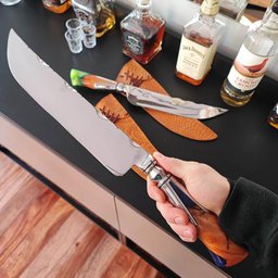 Faca Keyhole Hibrida Forjada Integral 10' Artesanal Bruta Aço Inox 420c 10mm Churrasco - 11 Faca Keyhole Hibrida Forjada Integral 10' Artesanal Bruta Aço Inox 420c 10mm Churrasco - 11