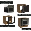 Ver imagem 4 de Balcão para Forno de Embutir 80 X 60 Cm com Tampo Rustic/preto Agata, Glamy, Stella Madesa