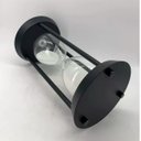 Ver imagem 3 de Ampulheta Decorativa Cor Preto Fosco Areia Branca Luxo Decoração 21.5 cm