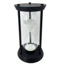 Ver imagem 1 de Ampulheta Decorativa Cor Preto Fosco Areia Branca Luxo Decoração 21.5 cm