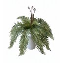 Ver imagem 2 de Kit 2 Galhos Samambaia Artificial Realista Folhagem Verde Decorativa