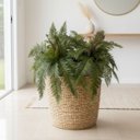 Ver imagem 4 de Kit 2 Galhos Samambaia Artificial Realista Folhagem Verde Decorativa